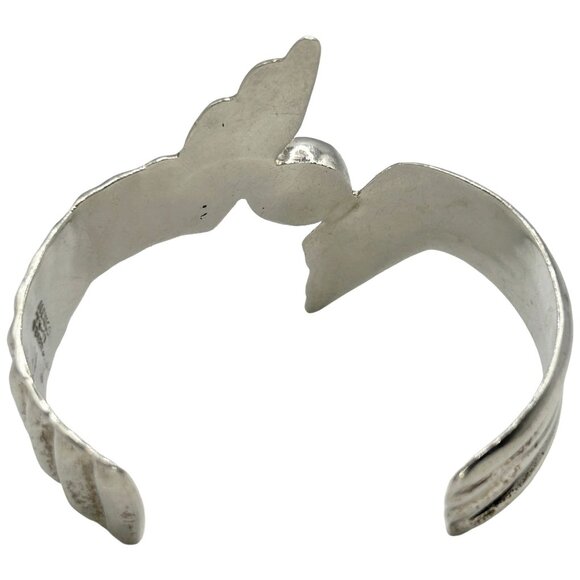 Vintage Modernist Abstract 925 Sterling Silver Amethyst Cuff Bracelet Taxco - Picture 5 of 6